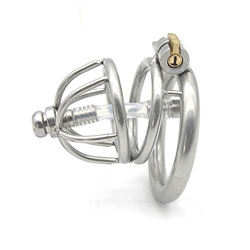 Bondage Masters Male Chastity Device with Air Flow Short Cage, Removable Urethral Tube, Comfort Style Back Ring