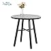 PHI VILLA Outdoor Patio Metal 3 Piece Dining Bistro Furniture Set with 2 x Chair,1 x Table
