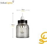 MiniSun Retro Style Brushed Chrome Glass Jar Pendant Light Shade view 4