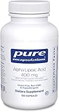 Pure Encapsulations - Alpha Lipoic Acid 400 mg. - Hypoallergenic Water- and Lipid-Soluble Antioxidant Supplement - 120 Capsules