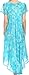 Sakkas 16800 - Sayli Long Tie Dye Cap Sleeve Embroidered Wide Neck Caftan Dress/Cover Up - Turquoise - OS