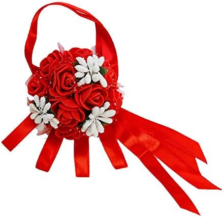 Amazon フラワーブーケ レッド 単品 ウエディング ブーケ アクセサリー ぬいぐるみ別売 オリジナル ハンドメイド ウェルカムベア 結婚祝い 結婚式 ウェディングドレス Sサイズ コスチューム ダッフィー シェリーメイ ステラルー クッキーアン グッズ 服