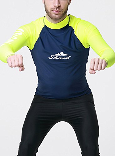image for Sbart Men Long Sleeve Swimsuit Diving Rash Guard Sun Protection Swimwe