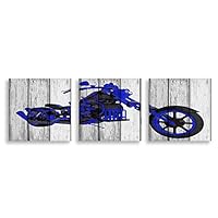 3 Piece Canvas Wall Art - Vehicle on Vintage Wood Background - Canvas Prints Home Artwork Decoration for Living Room,Bedroom - 12