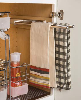3 Bar Chrome Finish Pull-Out Extending Towel Rack