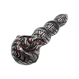 MYB 4.5 Inch Portable and Durable Art Glass,Can be Used as a Collectible.（Red Spiral Stripe)