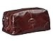 Bayfield Bags Overnight Toiletries Bag For Men Small Compact Minimalist Glossy Leather Shaving Kit For Men (10x5x5) (reddish brown) Travel Bags For Men