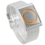 Soleasy@ Paidu Stainless Steel New Fashion Square Orange Face Mens Wrist Watch JMW0043