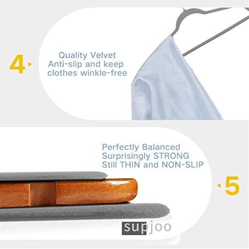 Premium Velvet Hangers Rose Gold Swivel Hooks - Felt Hangers-HeavyDuty Non Slip Sturdy Suit Hangers-Space Saving Clothes Hangers 50 Pack for Skirts Coats (Gray)