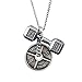 Women's Antique Finish Combo Necklace-Phil 4:13 Dumbbell/Luke 1:37 Weight Plate