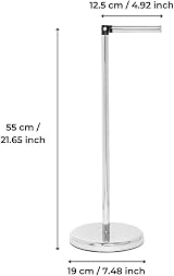 Pristine Free Standing Toilet Roll Holder Stand – Chrome Finish, 5 Rolls Storage view 7