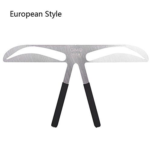 Eyebrow Ruler, Permanent Tattoo Eyebrow Measure Balance Extension Three-point positioning design Ruler Shape Stencil Stainless Steel Makeup Tool(European Style Eyebrow)