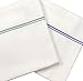 VibraWipe Kitchen Dish Towels, 12 Pieces, 29in x 18in, White with Blue Stripe (6 Pcs), with Green Stripes (6 Pcs), 100% Natural Cotton, Herringbone Weave, High Absorbent Dish Cloths