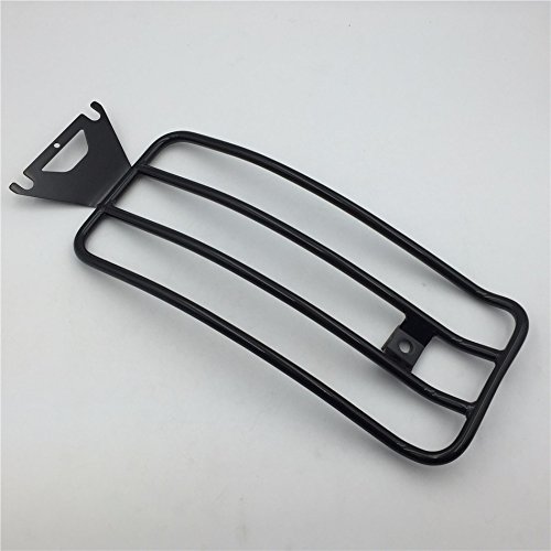 HK MOTO Motorcycle Black Steel Rear Shelf Fender Rack Plated Luggage Shelf 14"x6" For Harley Davidson FLHR Road King FLHRC FLHRS FLHT Electra Glide FLHX Street Glide FLTR Road Glide - Thumbnail 4