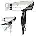 Wazor Pro Professional 1875W Tourmaline Ceramic Hair Dryer with Folding Handle,DC Motor,Dual Voltage,1 Concentrator,White