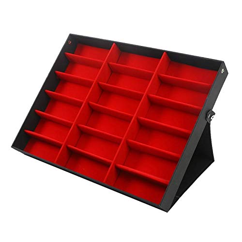 18 Grid Sunglasses Storage Box Organizer Glasses Display Case Stand Holder Eyewear Eyeglasses Box Sunglasses Case with Foldable - Thumbnail 5