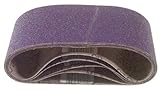 3M 81402 3-Inch x 21-Inch Purple Regalite Resin Bond 100 Grit Cloth Sanding Belt, Pack of 5