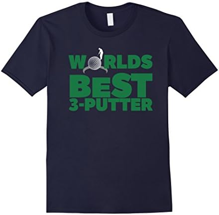 Mens Golf Lifestyle Shirt - World's Best 3-Putter Large Navy