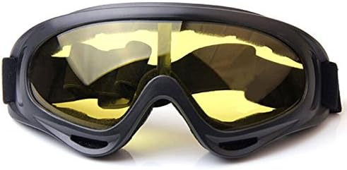 Mirrored Ski Snowboard Snowmobile Spherical Goggles Double UV403 Anti-Fog by IKISDO (Lens Color: Yellow)