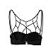 Topmelon Women Sexy Criss Cross Strappy Bralette Seamless Sports Bra (XL, Black)