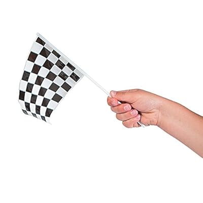 Adorox Plastic Checkered Mini Race Flags Nascar Theme Party Favor Decoration (Black/White (144 Flags))