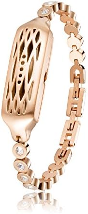 WOCOOL Replacement for Fitbit Flex 2 Jewelry Swarovski Crystals Bangle 316L Metal Bracelet Compatible Flex 2 Bangle