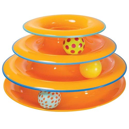 Petstages Tower of Tracks Cat Toy - 3 Levels of Interactive Play - Circle Track with Moving Balls Satisfies Kitty's Hunting, Chasing & Exercising Needs Petstages Tower of Tracks Cat Toy - 3 Levels of Interactive Play - Circle Track with Moving Balls Satisfies Kitty's Hunting, Chasing & Exercising Needs
