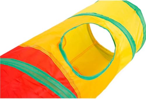 Play Tunnel for Cats, Rabbits and Small Pets, Foldable Play Tunnel for Cats, Rabbits and Small Pets, 115cm Long with Hanging Ball, Sturdy and Space Saving Pet Tunnel