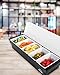 Fruit, Veggie & Condiment Caddy with Lid - Dispenser Tray For Candy, Dips & Salad Toppings | Bar Supplies For Catering & Parties | 5 x 20 Oz Compartments | Garnish Organizer Station for Restaurants