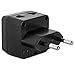 European Plug Adapter by Yubi Power 2 in 1 Universal Travel Adapter with 2 Universal Outlets - 3 Pack - Black White Blue - Type C for Europe, France, Germany, Russia, Spain & More.