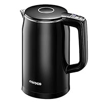 Miroco Electric Kettle Temperature Control 1.7L Double Wall Keep Warm, Anti-scald Tea Kettle 100% Stainless Steel BPA-Free Hot Water Boiler, Auto Shut-Off, Boil-Dry Protection, 1500W Fast Boiling-120V