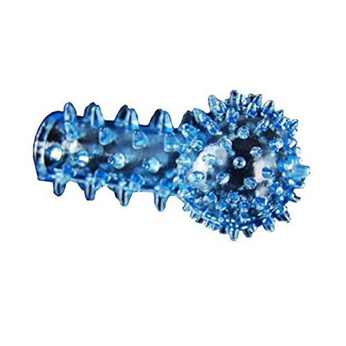 Keliay 1Pcs Crystal Special Spike Ball Finger Condoms Sleeve G-point Stimulator Tool (random color)