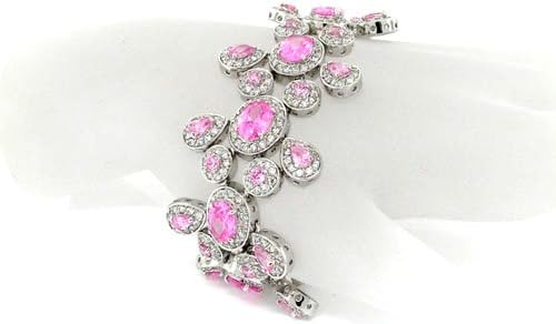 Very Chic &amp; Fancy Bracelet with Pink Topaz CZs