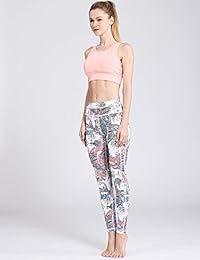 Mallas de yoga para dama con estampado de cintura alta