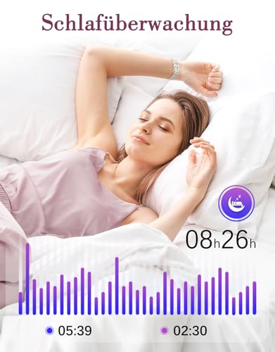 Shang Wing Smartwatch Women's Watch, Slim Fitness Tracker, Pedometer, Heart Rate Monitor, SpO2 Measurement, Sleep Monitor, Sports Watch, Small Waterproof IP68 for Android, iOS, Mobile Phone