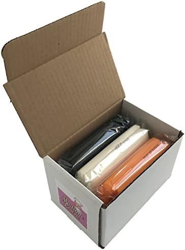 Madame Loulou Professional Quality Rolled Fondant 15oz "Try-Pack" (3 packages, 45oz total) (Black, White, Orange)