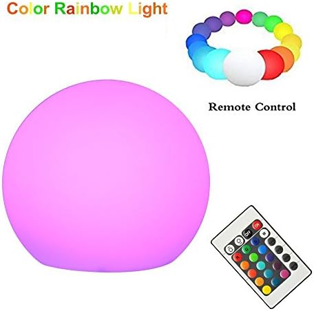 LED Ball Lights,Gufee Rechargeable Lamp Cordless Night Lights with Remote Control, RGB Color Changing for Decoration,Garden, Indoor, Pond, Hot Tub (6'')