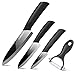 Ceramic Knife Set 4-Pieces Mirror Gloss Knife Ceramic Set with Sheaths Super Sharp Ceramic Knives Stain Resistant and Paring knife Set Blade Knives 6