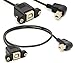 BSHTU Printer Extension Cable USB 2.0 B Adapter Male to Female Connections 90 Degree Socket Right Angled Scanner Cord with Screw Panel Mount 0.5m