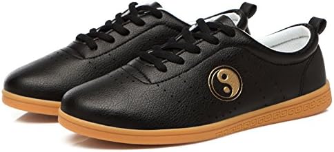 classics With a Chinese characteristic Cowhide Rubber -soled shoes Kungfu shoes wushu taiji (Black, US size7.5=EUR41=Foot Length25.5CM)