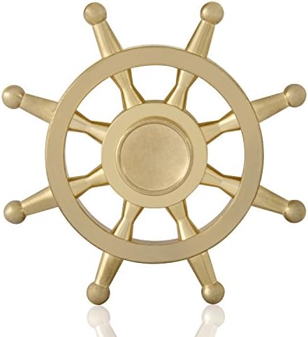 Monilon Fidget Spinner, Metal Hand Spinner Fidget Toys for Kids Adults - Fidget Cube Spinner Stress Reducer Relieves ADD, ADHD and Anxiety Relief, Novelty Office Desk Gadget (Old Captain/Brass)
