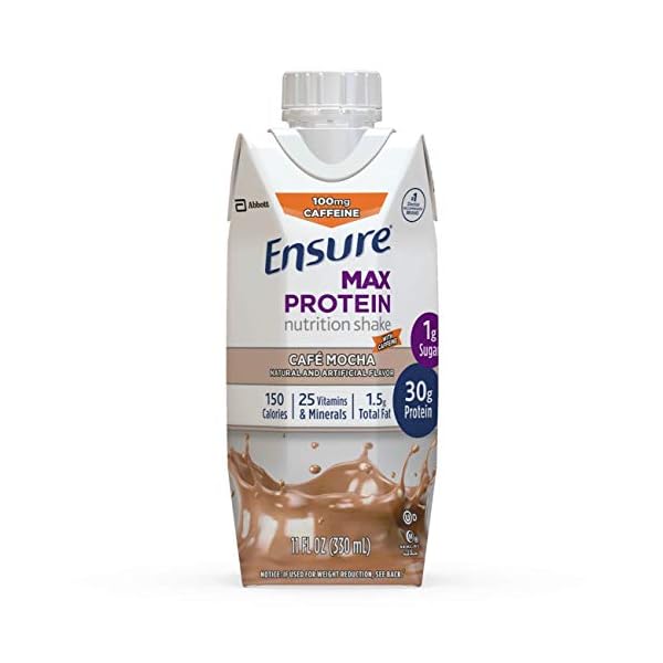 Ensure Max Protein Nutritional Shake With 30g Of Protein 1g Of Sugar High Protein Shake Cafe Mocha 11 Fl Oz 12 Count