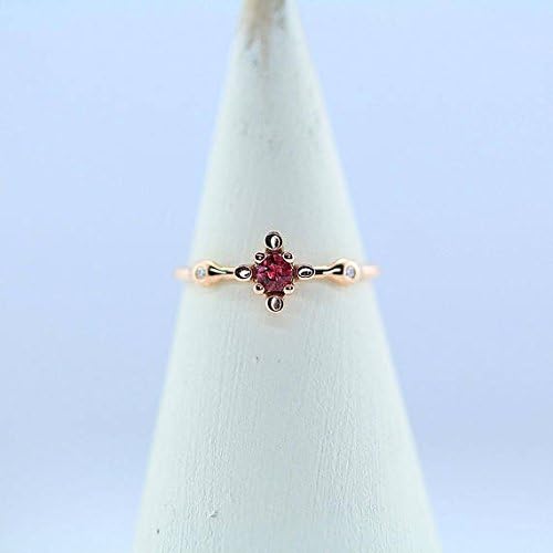 Pink Tourmaline 14K Solid Gold Ring with Side Diamond Detail, Unique Tourmaline / Diamond Ring, One-of-a-kind Toumaline Ring with Diamonds