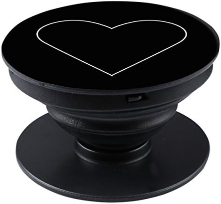 Amcyber Expanding Stand and Grip, Mounts and Stands Universal Finger Holder With Anti-fall Air Sac for Smartphones and Tablets (White Heart Black)