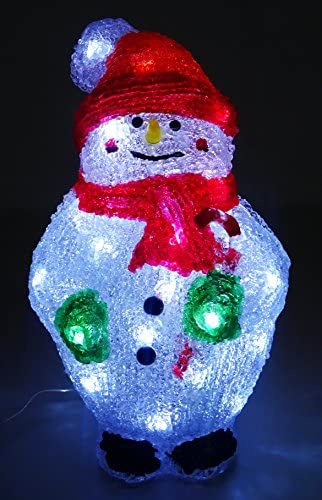 Christmas Concepts® 280mm (11") White LED Acrylic Snowman Christmas Decoration - Battery Operated - Indoor Christmas Decorations