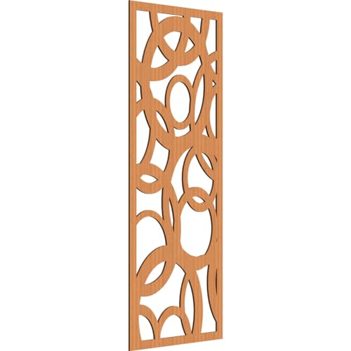 31 3/8"W x 79 3/8"H x 3/8"T Oregon Decorative Fretwork Wood Wall Panels, Cherry