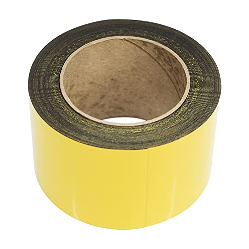 Yellow Magnetic Racking Tape 10m x 90mm - Wipeable Label Strip for Shelving, Warehouse & Inventory, Flexible, Cut-to-Size, Reusable