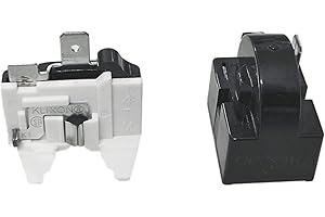 QINALO QP-02-4.7 1-Pin PTC Refrigerator Start Relay and Overload Protector Set for 1/2HP Cooler Compressor Starters