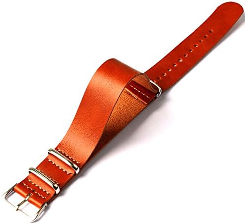 YISUYA 20mm Soft Pu Leather Stainless Steel Pin Buckle Quartz Wrist Watch Strap Band with Spring Bars (Light Brown)