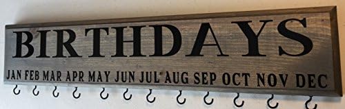 Birthday Reminder Board with Name Circles, Stained Grey